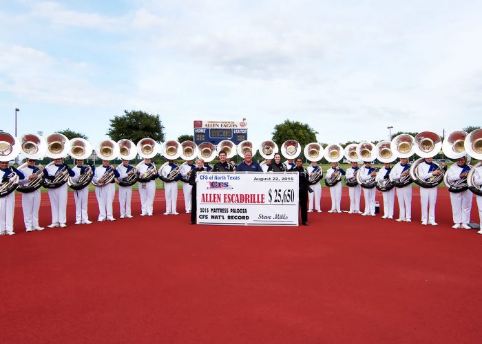 Allen Escadrille's Band, Check for $25,650