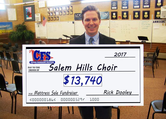 CFS Salem Hills Choir's Check for $13,740