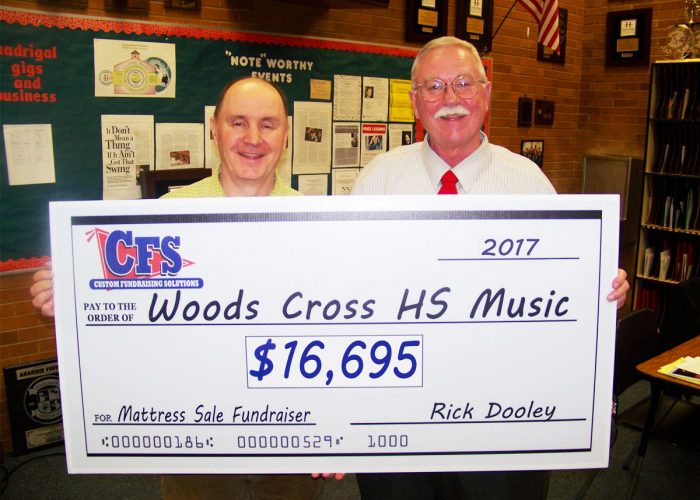 CFS Woods Cross Highschool Music's Check for $16,695